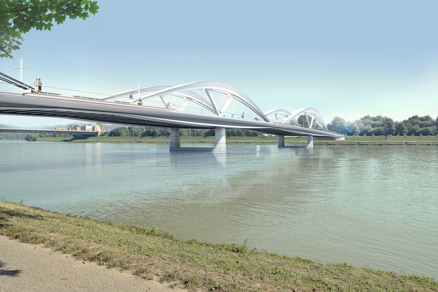 Infrastruktur Brücken für Linz 03 © Marc Mimram Architecte